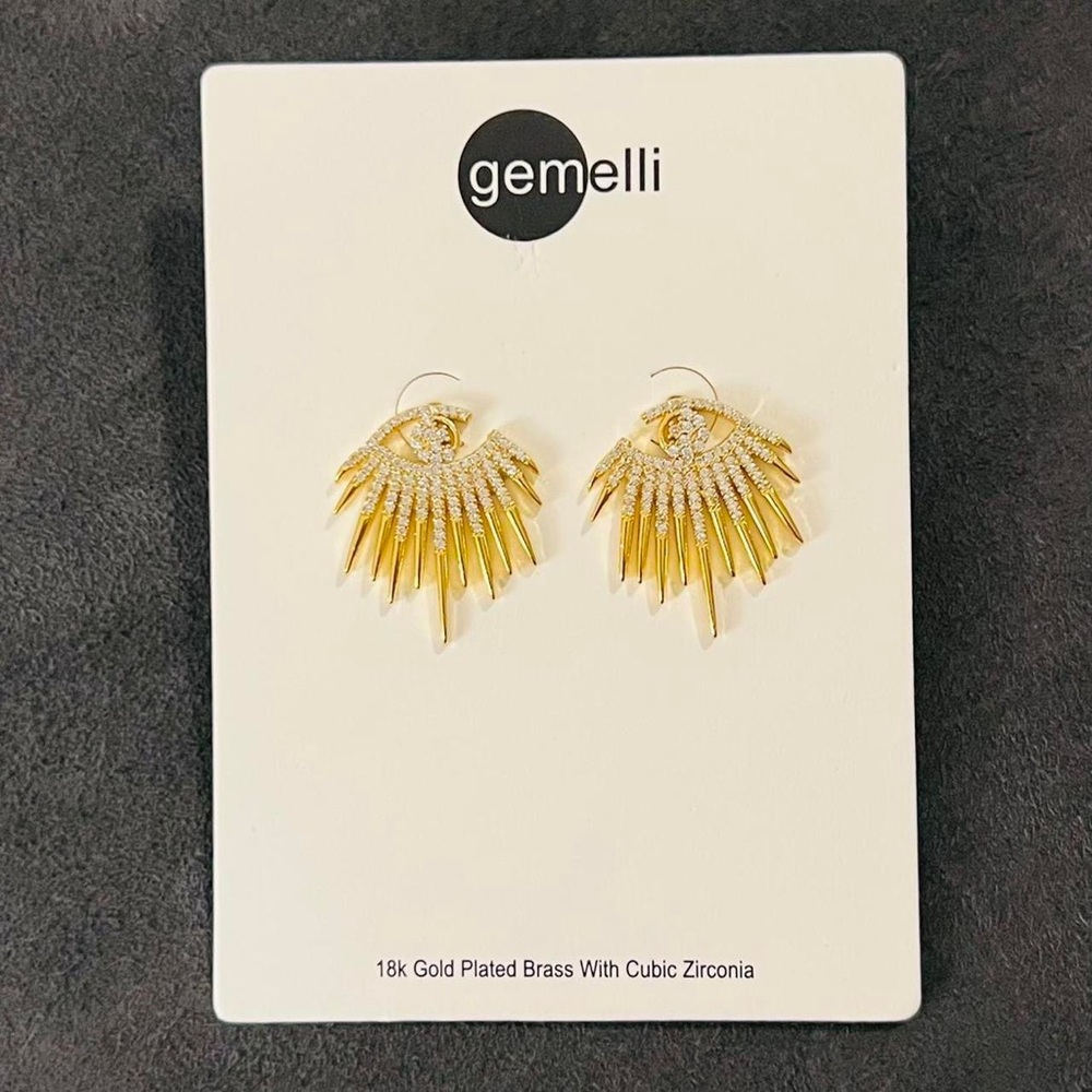 New 18K Gold Gemelli Amalfi Evil Eye Post Earrings